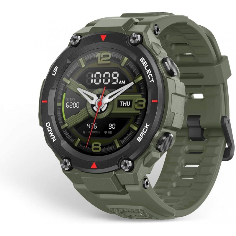 Amazfit T-Rex - Reloj Verde inteligente con GPS, deportivo militar para  hombre, pantalla AMOLED de 1.3