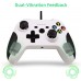 Control Cableado Xbox One Zamia con doble vibración para Xbox One-S-X-PC Windows Blanco