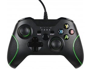 Control Cableado Xbox One Zamia con doble vibración para Xbox One-S-X-PC Windows Negro
