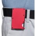 FURID Cartera de cuero para hombre, color rojo, minimalista con bloqueo RFID para hombre, bolsillo frontal, cartera simple.