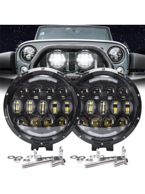 Faros Luz Led 7 pulgadas, 105 W, redondas,  alto bajo compatible con Jeep Off Road 4WD, camión, SUV, UTV, ATV