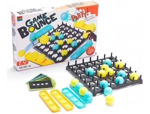 Juego de Fiesta de Rebote con 16 bolas 9 tarjetas de desafío 4 soportes de bolas 1 rejilla de juego para familia adolescentes adultos y niños