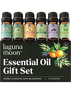 Juego de regalo de aceites esenciales Lagunamoon , 6 mejores aceites de aromaterapia