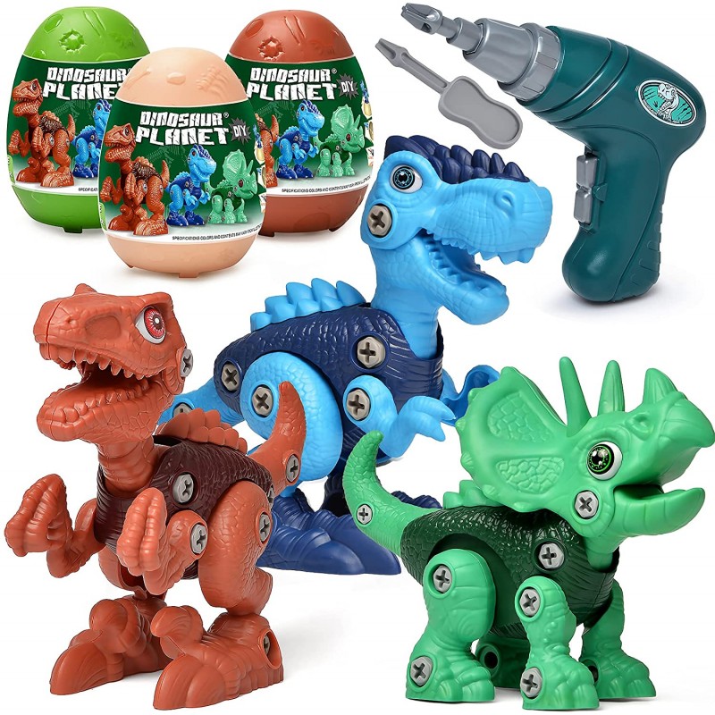Juguetes de dinosaurio para niños de 3 a 6 años de edad, paquete de 4  unidades de coches de dinosaurio para niños de 3 a 6 años de edad, niños de  3 a