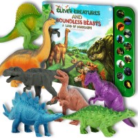 Juguetes de dinosaurios Lil-Gen con libro de sonidos interactivo, escuche r...