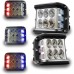Luces LED de 4 pulgadas,  de disparo lateral estroboscópicos de doble color rojo y azul, vehículo de tarea utilitaria 4x4