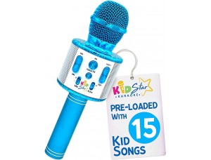 Microfono Kareoke para Niños Estrellas Color Azul