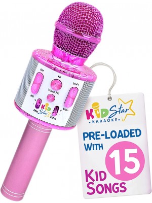 Microfono Kareoke para Niños Estrellas Color Rosado