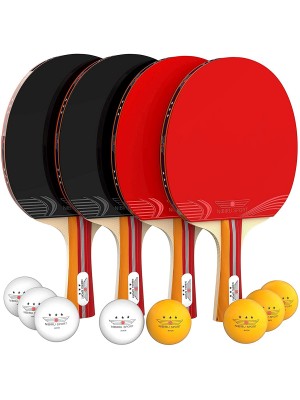 NIBIRU SPORT Juego de paletas de ping pong, tenis de mesa, pelotas y  estuche de almacenamiento