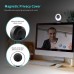 NexiGo N620E - Cámara web AutoFocus ePTZ de 60 FPS, zoom digital 2x, luz de anillo y cubierta de privacidad, FHD de 1080P