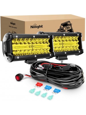 Nilight - Barra de luz LED de 6.5 pulgadas, combinación de foco y reflector de 120 W, 16 AWG.