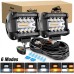 Nilight 2 unidades de 4 pulgadas 60 W LED Pods Spot Flood Amber White Light Bar estroboscópico 6 modos.