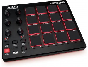 AKAI Professional MPD218 - Controlador MIDI alimentado por USB con 16 almohadillas de tambor MPC, 6 perillas asignables, software de producción