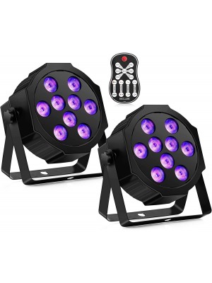 Luces LED para DJ de escenario de 36 W, 9 LED, RGBW, control remoto y DMX, luces de fiesta activadas por sonido - Set de dos