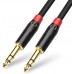 DISINO Cable TRS de 1-4 pulgada, resistente 0.250 in macho a macho estéreo Jack equilibrado de audio Path Cable de interconexión - 3.3 ft