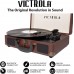 Victrola Journey - Reproductor de discos vinilo de maleta Bluetooth, marrón oscuro