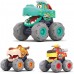 MOONTOY Coches de juguete para niños de 1, 2 y 3 años,  con tracción de fricción, camión toro, camión leopardo, camiones de cocodrilo.