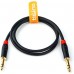 DISINO Cable TRS de 1-4 pulgada, resistente 0.250 in macho a macho estéreo Jack equilibrado de audio Path Cable de interconexión - 3.3 ft