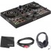 Hercules DJ Control Inpulse 200 - Controlador portátil USB DJ con guía Beatmatch con auriculares estéreo y cable Hosa TRS - paño de limpieza