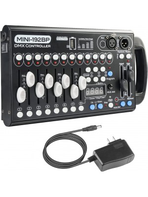 Batería incorporada, portátil, consola DMX512, controlador de iluminación programable de 192 canales DJ 240 escenas