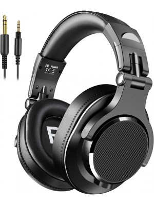Bopmen Audífonos de estudio con cable con Shareport, auriculares plegables con sonido de graves estéreo para monitorear grabación