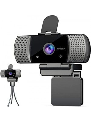 Webcam HD 1080P,  con micrófono, cubierta y gran angular de 110 grados, Plug n Play, conferencia Zoom-SKYPE
