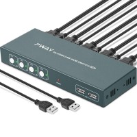 GREATHTEK Conmutador KVM HDMI de 4 puertos, UHD 4K a 30Hz y 3D y 1080P comp...