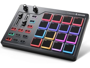 Donner MIDI Pad Beat Maker con 16 almohadillas de ritmo, 2 atenuadores  y software de producción,controlador USB MIDI Pad STARRYPAD