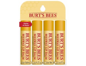 Bálsamo labial hidratante natural, de cera de abejas original con vitamina E y aceite de menta  4 tubos.