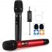 Micrófono inalámbrico, micrófono de karaoke, FDUCE UHF Dual Handheld Dynamic System con receptor recargable  260 pies