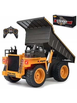 Kolegend Camión volquete de control remoto, vehículos de construcción, camiones, juguetes con batería recargable