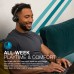 JLab Go Work - Auriculares inalámbricos con micrófono Boom - Bluetooth - Conexión multipunto, más de 45 horas de reproducción