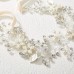 Cintillo plateado con perlas para niña de las flores en una boda, cumpleaños, fotografía