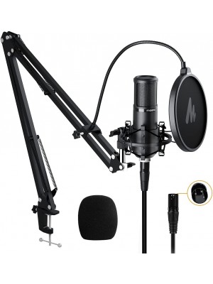 MAONO - Kit de micrófono de condensador XLR, micrófono de grabación de condensador profesional para transmisión, podcasting, canto