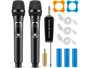 YEUHOZ microfonos inalambricos Professional, Metal Wireless Microphone Karaoke Dynamic Mic Karaoke System with Charging Receiver