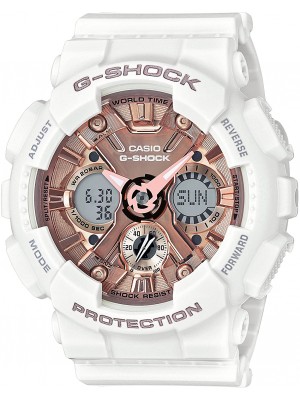 Casio GMS-S120MF-7A2CR G Shock Analog-Digital Display Reloj de cuarzo blanco para mujer, Blanco Oro rosa, talla única , Digital