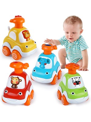 Juguetes de coches autos para niños y bebes de 1 año, Set de cuatros, juguetes de 1 a 2 años, juguetes de primer cumpleaños