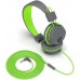 JLab Auriculares de neón de audio con plumas para la oreja, piel ecológica ultra afelpada, controladores de 1.575 in
