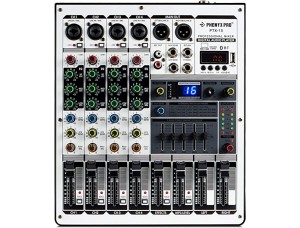 Mezclador profesional de DJ, mezclador de sonido Phenyx Pro con interfaz de audio USB, mezclador de audio de 4 canales