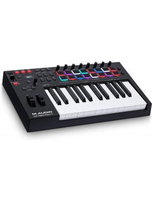 M-Audio Oxygen Pro 25 - Controlador de teclado MIDI USB de 25 teclas con almohadillas de ritmo, conjunto de software incluido