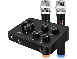 Rybozen - Sistema mezclador con micrófono de karaoke, portátil