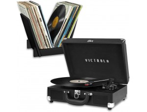 Victrola Journey - Reproductor de discos vinilo de maleta Bluetooth con soporte de grabación a juego