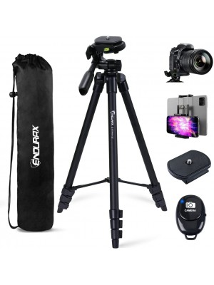 Endurax 60 Soporte trípode para cámara de teléfono y DSLR Canon Nikon con soporte universal para teléfono, base de burbuja.