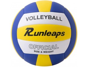 Runleaps - Voleibol impermeable para interiores y exteriores, para juegos de playa, gimnasio, entrenamiento tamaño oficial 5