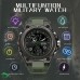 Reloj militar para hombre, deportivo, electrónico, táctico, militar, LED, cronómetro, resistente al agua, digital, analógico. Verde
