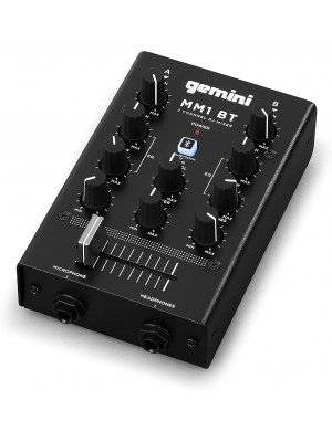 Gemini Sound MM1BT - Mezclador de podcasts de audio profesional Bluetooth de 2 canales de entrada de micrófono dual estéreo