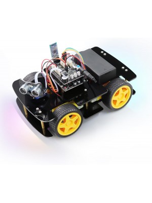 Kit Coche 4WD Freenove (Compatible con Arduino IDE), Seguimiento de Línea, Evitación de Obstáculos, Sensor Ultrasónico, Control Inalámbrico Motor Servo