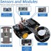 Kit Coche 4WD Freenove (Compatible con Arduino IDE), Seguimiento de Línea, Evitación de Obstáculos, Sensor Ultrasónico, Control Inalámbrico Motor Servo