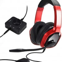 Auriculares Amazon Basics  para juegos para PC y Consolas Xbox PS4 Rojo
