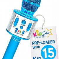 Microfono Kareoke para Niños Estrellas Color Azul